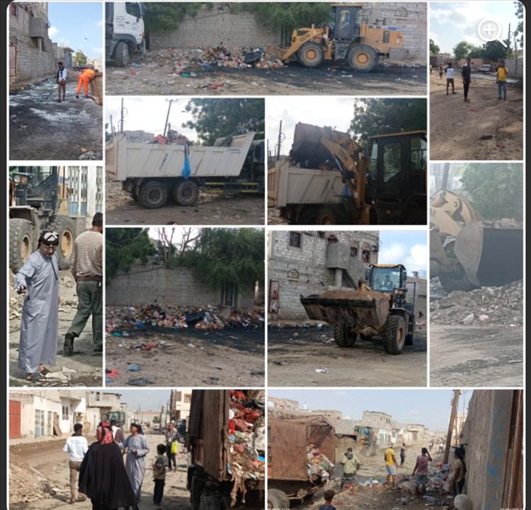 حملة النظافة في حي الماس و ملقاط بالممدارة تشمل رفع المخلفات وقشط الأتربة