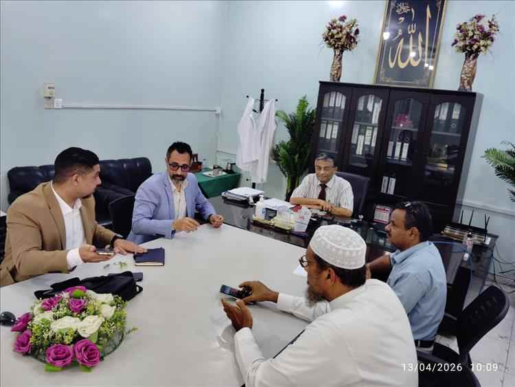 وفد المكتب الهندسي الكويتي يزور هيئة مستشفى أبن سيناء بالمكلا للإطلاع على احتياجات مشروع إعادة تأهيل أقسام المستشفى