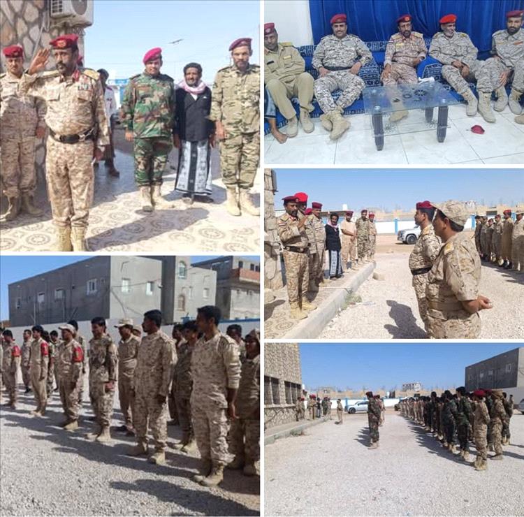 قائد محور الغيضة يتفقد جاهزية لواء الشرطة العسكرية ويشيد بمستوى الأداء