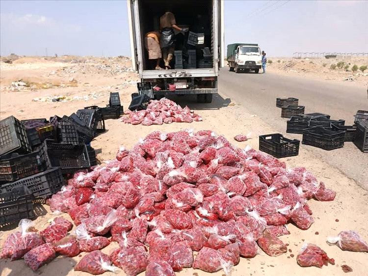 إتلاف كمية كبيرة من الفراولة غير صالحة للإستهلاك الآدمي في مديرية المنصورة بعدن