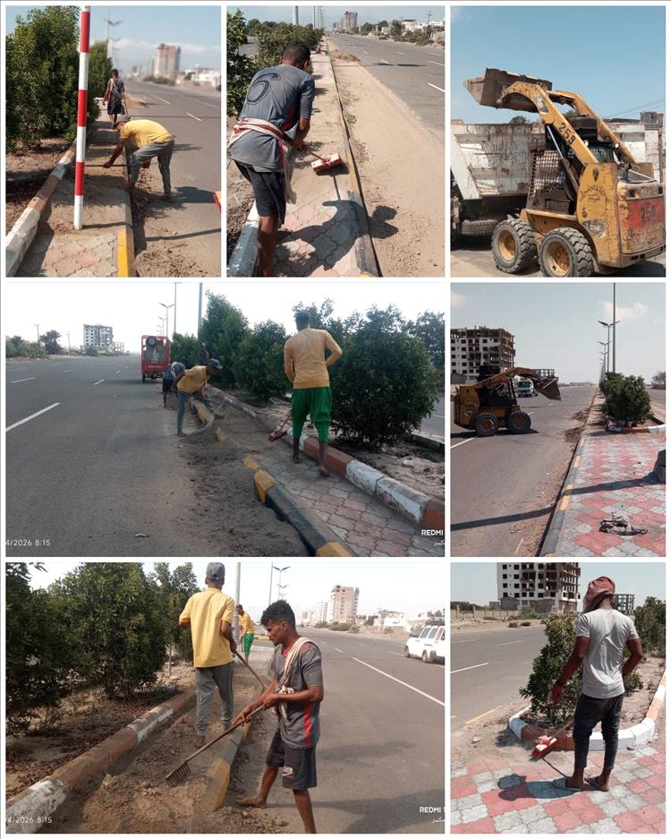 لليوم الثاني .. أعمال مكثفة لرفع الأتربة وتجميل ساحل أبين بعدن