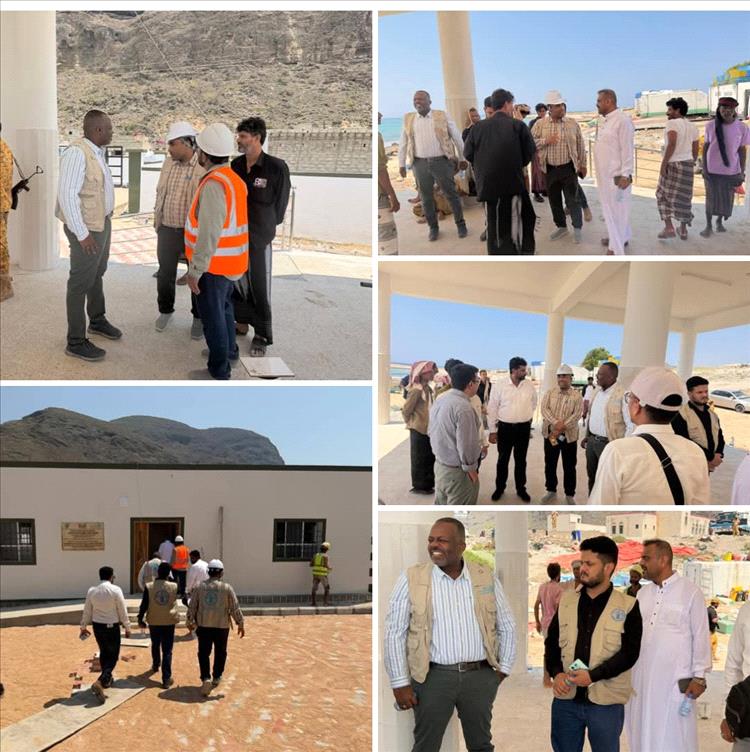 وفد الفاو ينفذ زيارة ميدانية لمتابعة مشروع إعادة تأهيل مراكز الإنزال السمكي في حوف