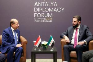 ‬⁩رئيس الوزراء وزير الخارجية يلتقي الرئيس السوري على هامش منتدى أنطاليا الدبلوماسي ويبحثان تعزيز العلاقات الثنائية