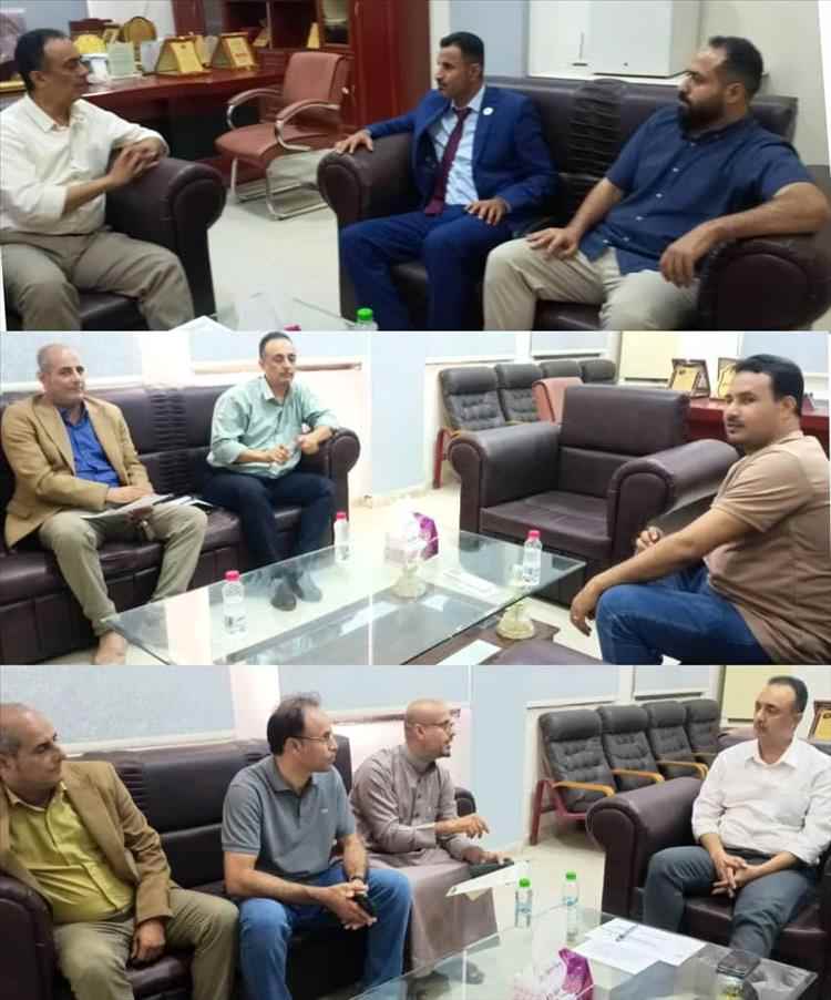 مدير عام صحة عدن يبحث مع همم حضرموت وخميس وتوفارما للأدوية لدعم المخيمات الطبية المجانية في المديريات