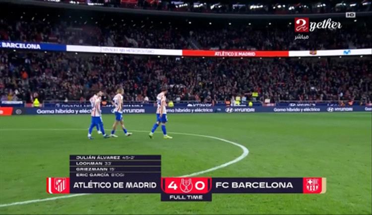 أتلتيكو مدريد يكتسح برشلونة برباعية نظيفة ويضع قدماً في النهائي
