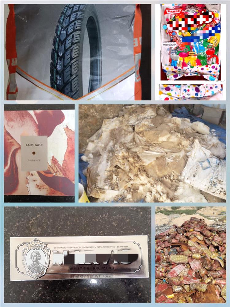 هيئة المواصفات والمقاييس ترفض وتتلف منتجات مخالفة في عدن وحضرموت والوديعة وشحن