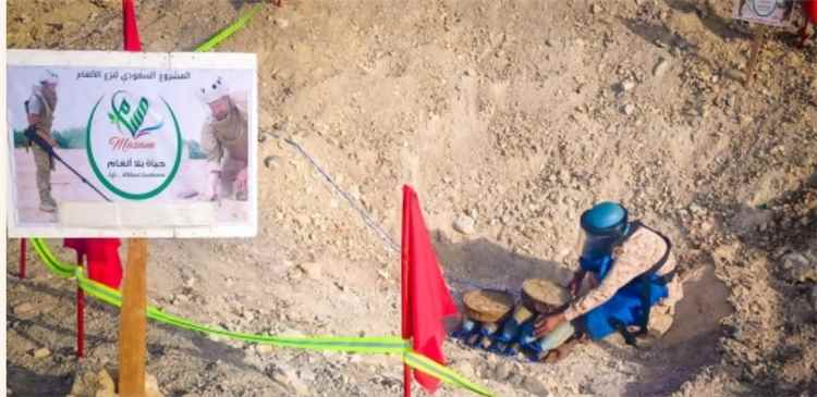 مشروع «مسام» يتلف 724 قطعة من المخلفات الحربية في المكلا