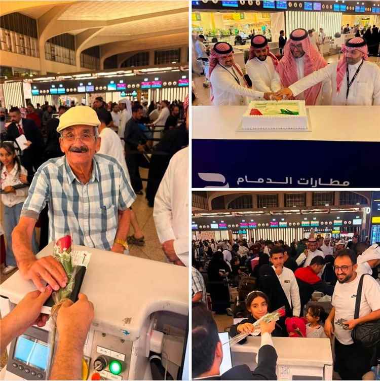 طيران عدن يحتفي برحلته الأولى بين الدمام وعدن بأجواء إنسانية مميزة وتوزيع الورود على المسافرين