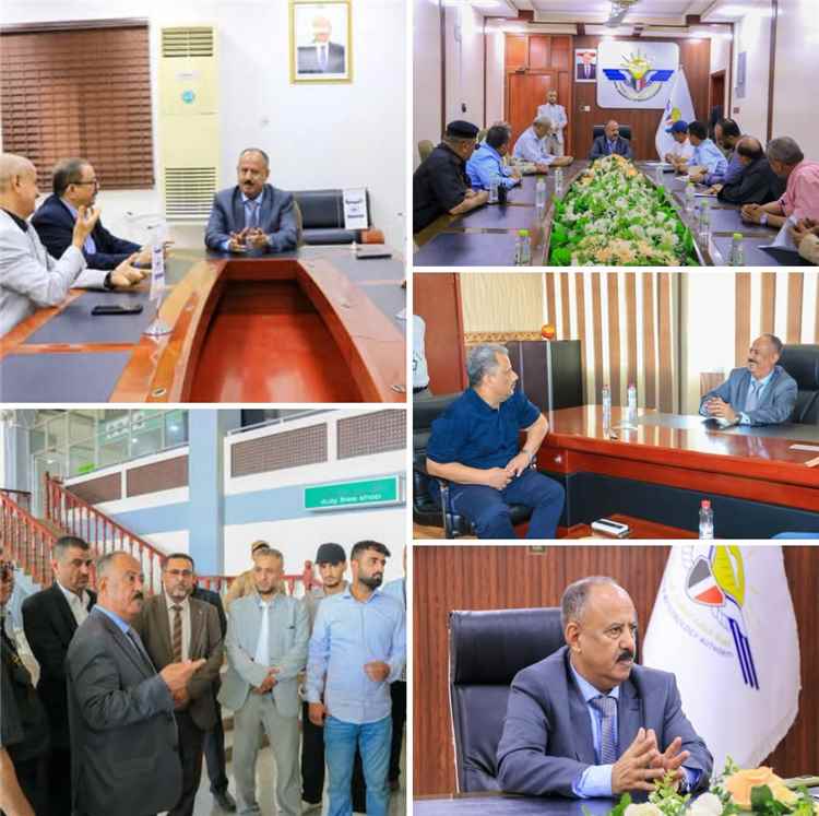 وزير النقل يتفقد سير العمل بعدد من المؤسسات التابعة للوزارة ويؤكد استمرار النشاط الملاحي والجوي