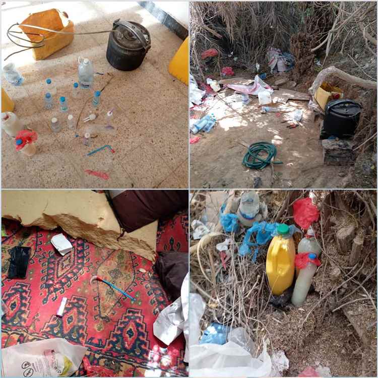 شرطة مديرية القطن تضبط مصنعاً لتصنيع الخمور في إحدى المزارع وتلقي القبض على احد المتهمين