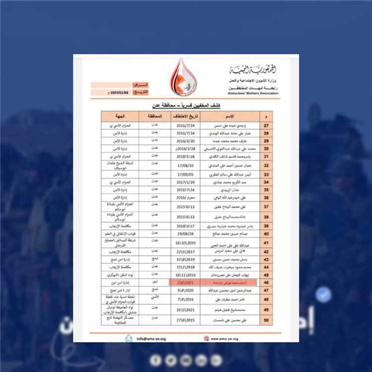 إدارة أمن أبين تنفي مزاعم وجود حالات إخفاء قسري لديها
