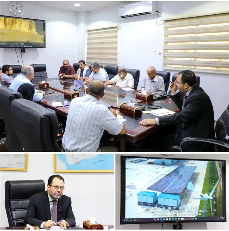 وزير الكهرباء يبحث مع شركة صينية إنشاء محطة طاقة شمسية بقدرة 50 ميجاوات في حضرموت