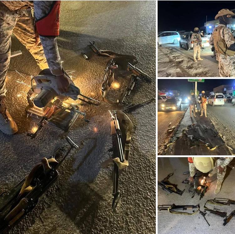 مواصلة حملة منع حمل السلاح في مديرية تريم لليوم الثالث بنزول قوة ميدانية