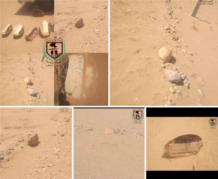 كتيبة المهام باللواء الثالث دفاع شبوة تعثر على أربع عبوات ناسفة وتنجح في تفكيكها بقطاع حراد
