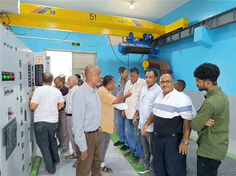 حداد يطلع على التشغيل التجريبي و الأعمال المنجزة لمشروع إعادة تأهيل محطة الصرف الصحي بصيرة