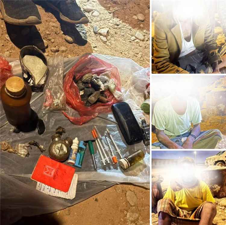 قوات درع الوطن بالمهرة تداهم أوكار مروجي المخدرات وتضبط مواد مخدرة