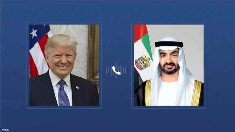 الشيخ محمد بن زايد يتلقى اتصالا هاتفيا من ترامب