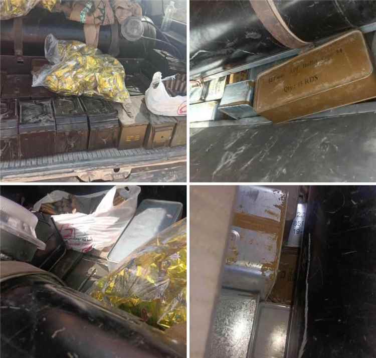 نقطة الأدواس تحبط تهريب شحنة أسلحة وذخائر باتجاه وادي حضرموت