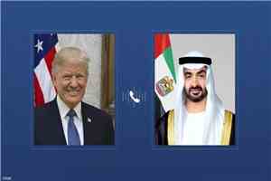 الشيخ محمد بن زايد يتلقى اتصالا هاتفيا من ترامب